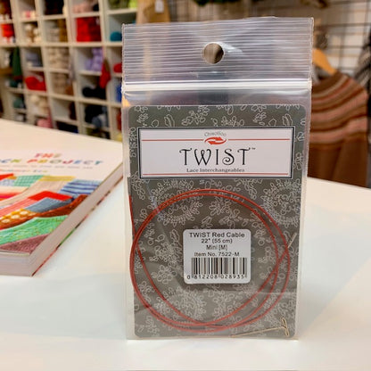 Chiaogoo TWIST red cable mini from The Knit Lounge UK knit shop.