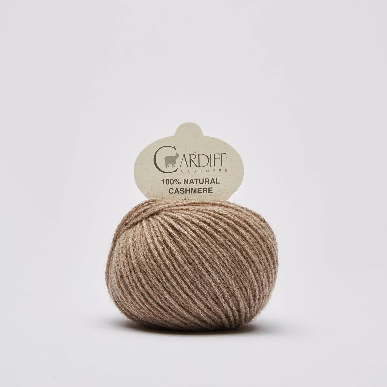 Cardiff Cashmere Classic in shade Brown from UK knit shop The Knit Lounge.