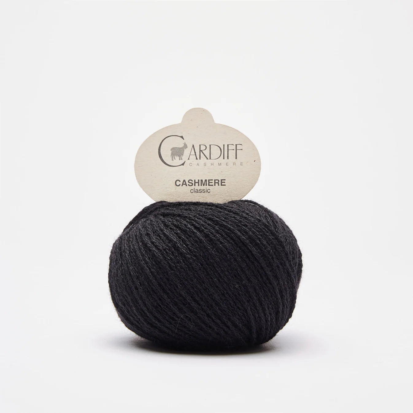 Cardiff Cashmere Classic in shade Nero from UK knit shop The Knit Lounge.
