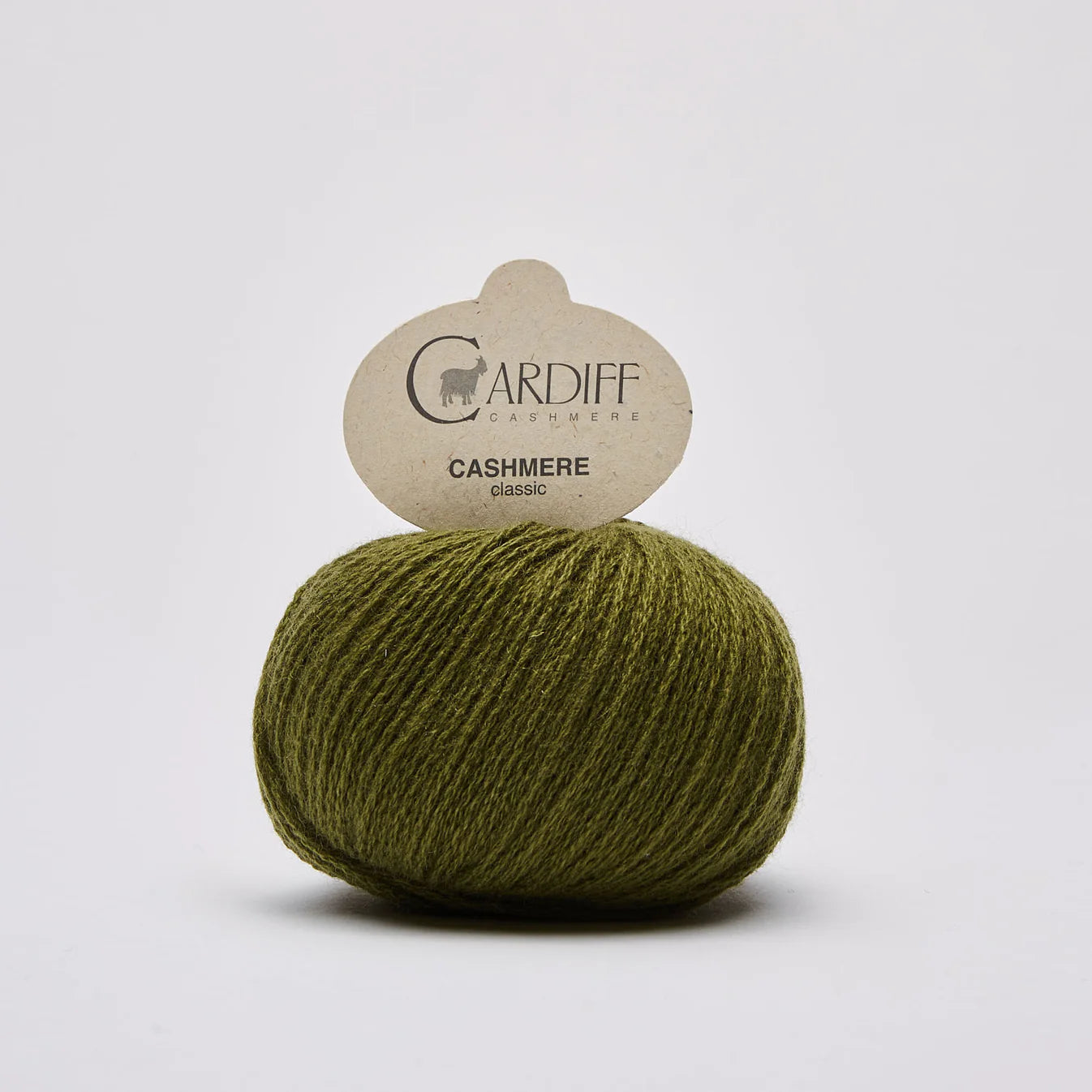 Cardiff Cashmere Classic in shade Jungle from UK knit shop The Knit Lounge.