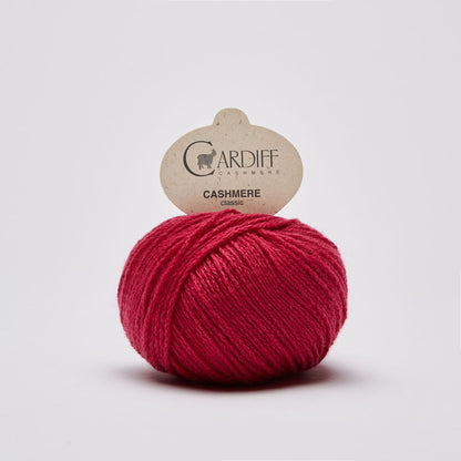 Cardiff Cashmere Classic in shade Magritte from UK knit shop The Knit Lounge.