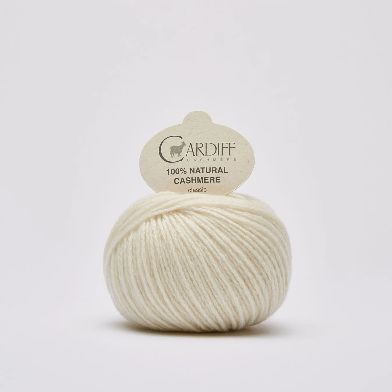 Cardiff Cashmere Classic in shade Panna from UK knit shop The Knit Lounge.