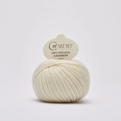 Cardiff Cashmere Classic in shade Panna from UK knit shop The Knit Lounge.