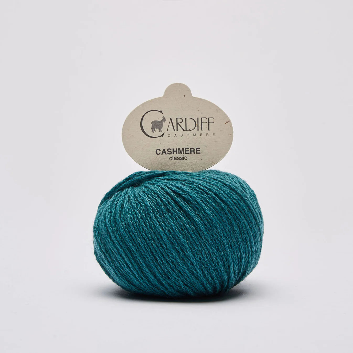 Cardiff Cashmere Classic in shade Bugatti from UK knit shop The Knit Lounge.