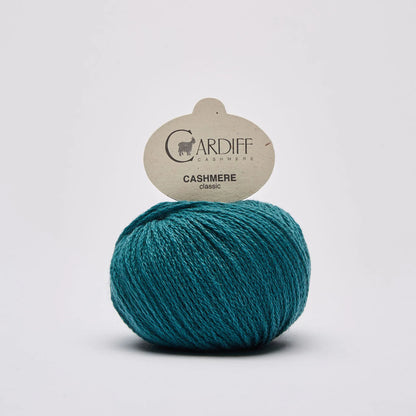 Cardiff Cashmere Classic in shade Bugatti from UK knit shop The Knit Lounge.