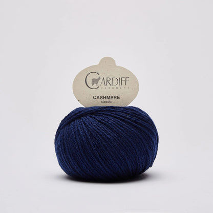 Cardiff Cashmere Classic in shade Indaco from UK knit shop The Knit Lounge.
