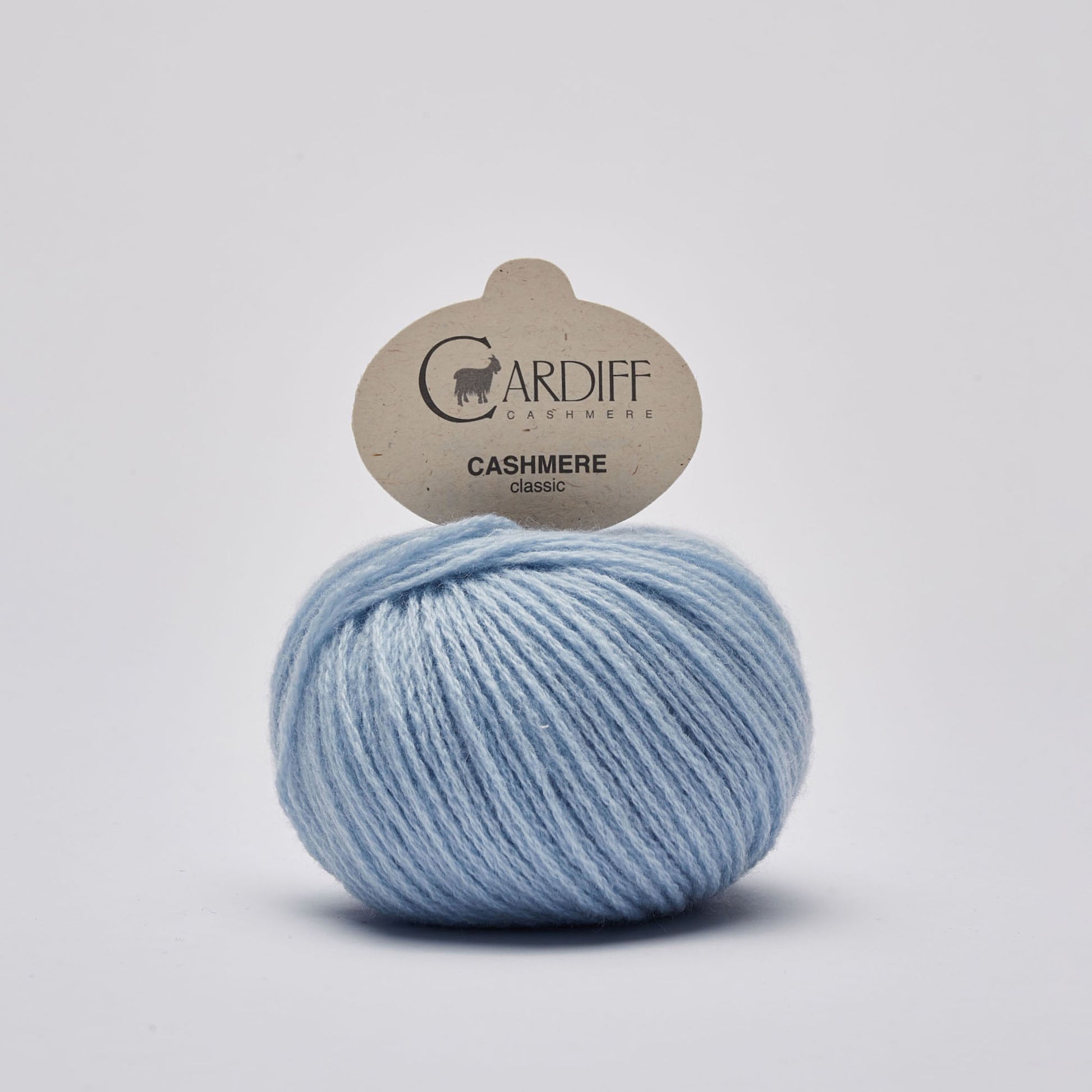 Cardiff Cashmere Classic in shade Baby from UK knit shop The Knit Lounge.