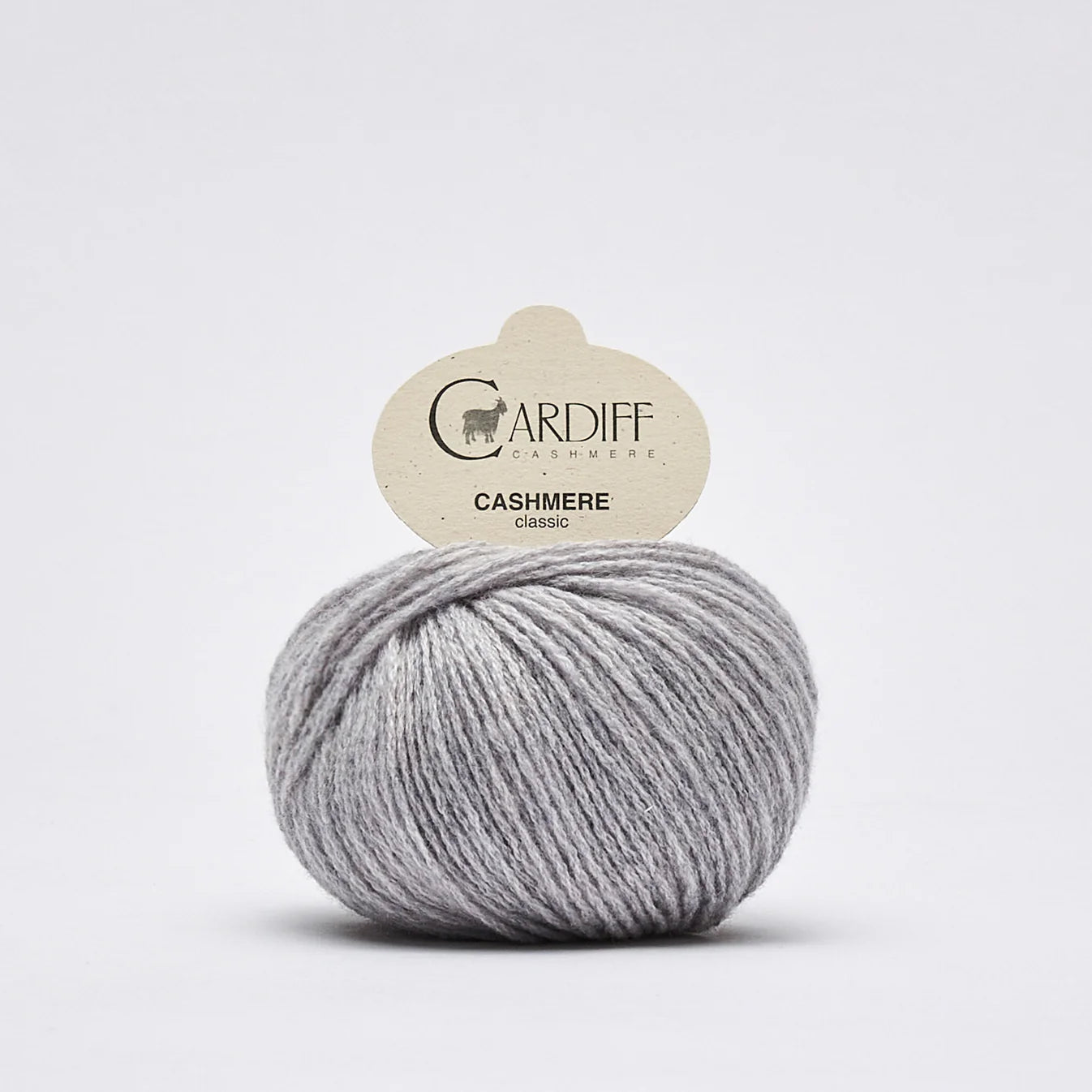 Cardiff Cashmere Classic in shade Pomice from UK knit shop The Knit Lounge.