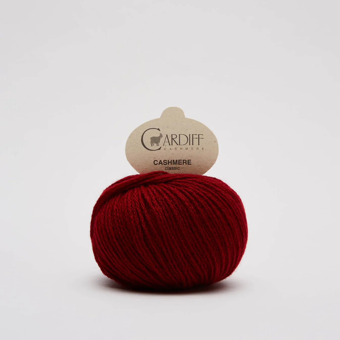 Cardiff Cashmere Classic in shade Scarlatta from UK knit shop The Knit Lounge.