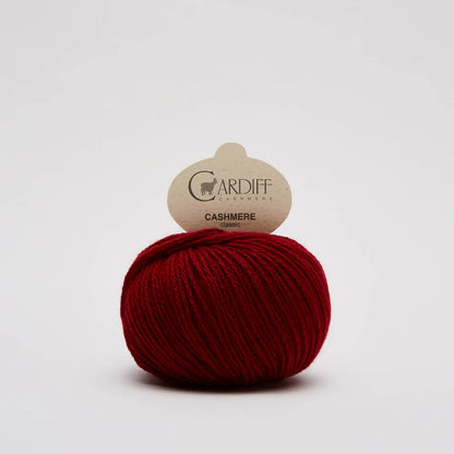 Cardiff Cashmere Classic in shade Scarlatta from UK knit shop The Knit Lounge.