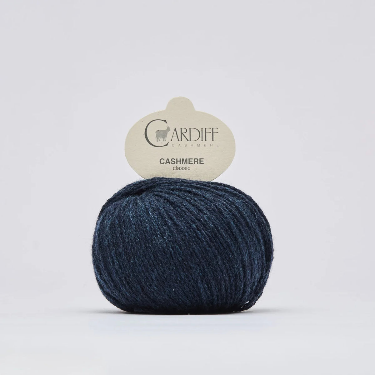 Cardiff Cashmere Classic in shade Japan Blue from UK knit shop The Knit Lounge.