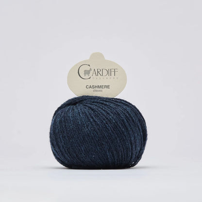 Cardiff Cashmere Classic in shade Japan Blue from UK knit shop The Knit Lounge.