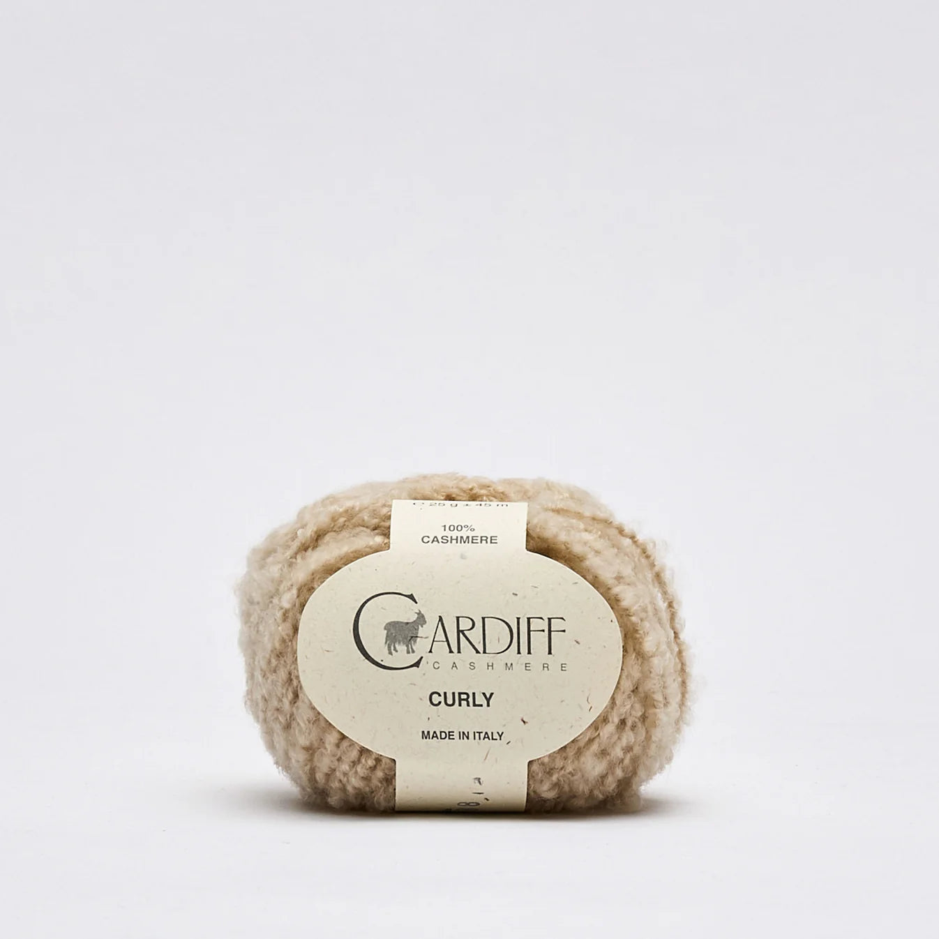 Cardiff Cashmere Curly boucle in shade Silver 102 from UK knit shop The Knit Lounge.