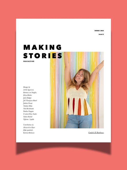 Making Stories Issue 13- Confetti & Rainbows *PRE-ORDER* is available to purchase from The Knit Lounge UK knit shop