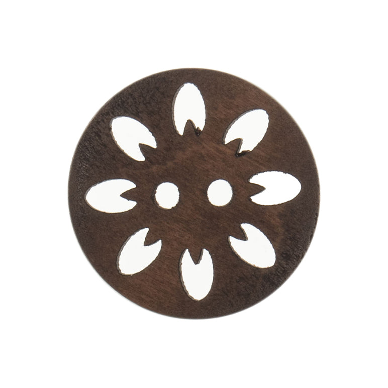 Wooden Flower Cut Out 20mm Button