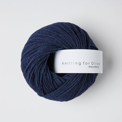 Knitting For Olive Heavy Merino 50g in shade Navy Blue from UK yarn shop The Knit Lounge.