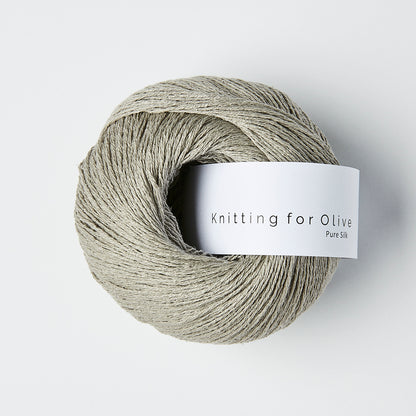 Knitting For Olive Pure Silk 50g in shade Lamb's Ears. Available for UK yarn shop The Knit Lounge.