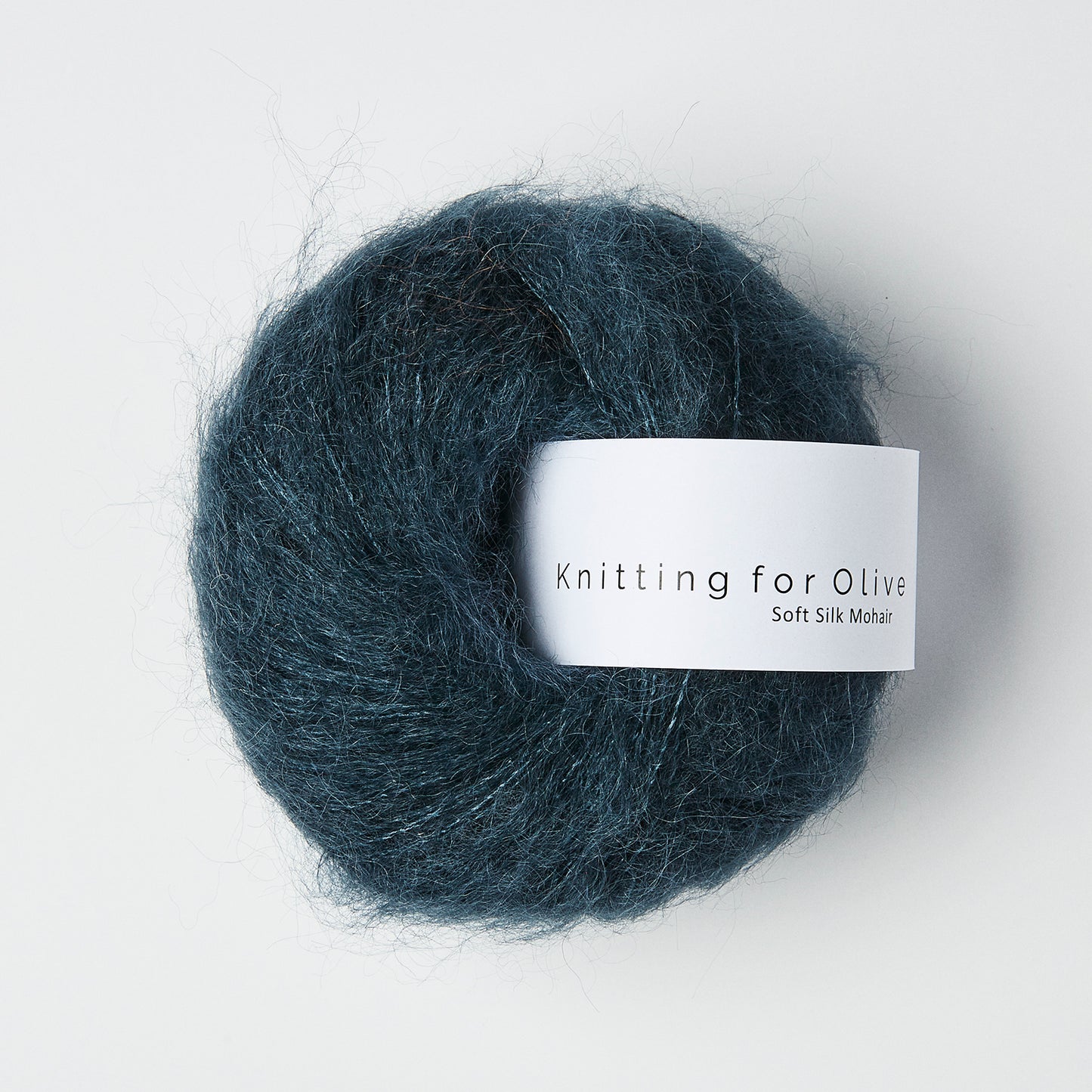 Knitting For Olive Soft Silk Mohair 25g in shade Deep Petroleum Blue from UK yarn shop The Knit Lounge.