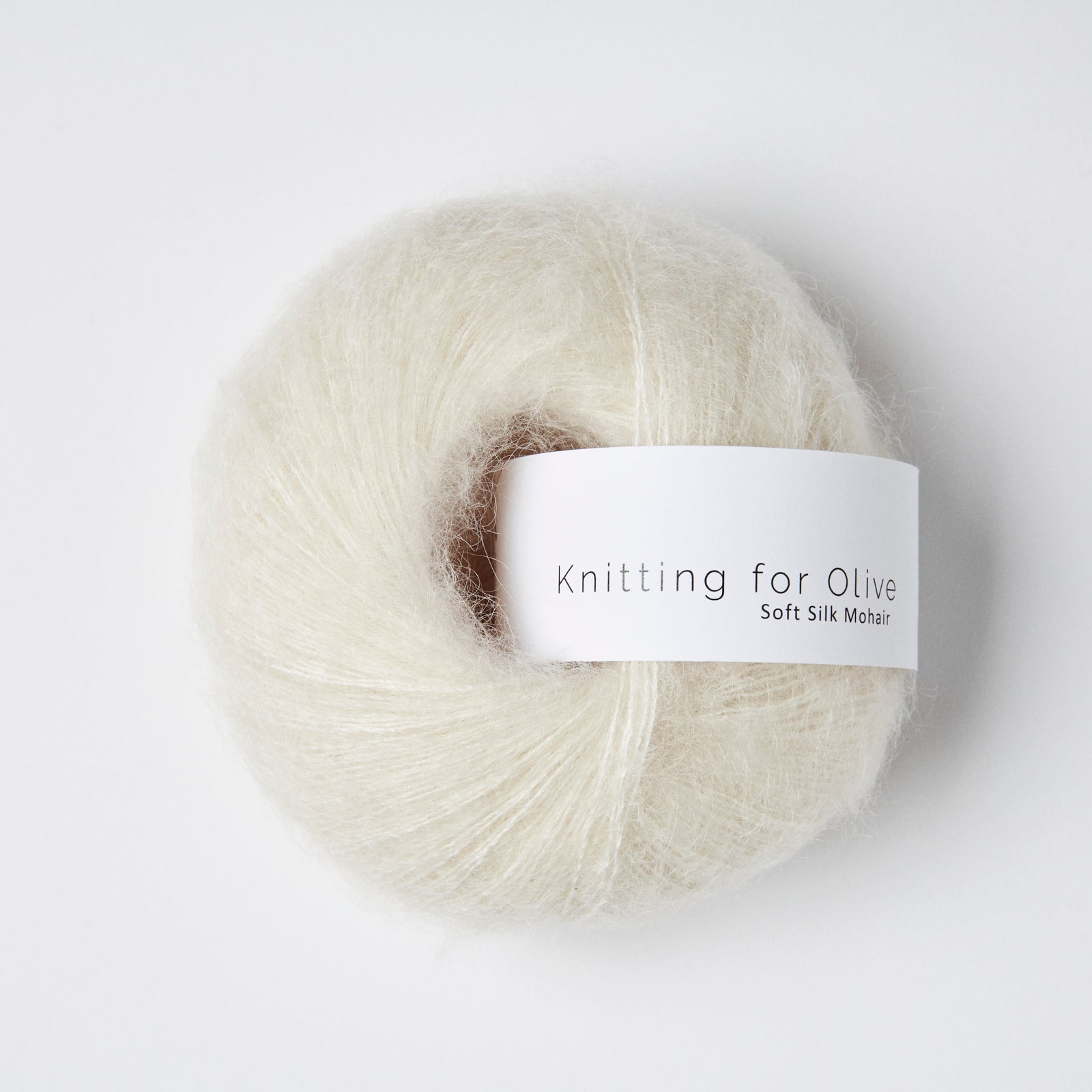 Knitting For Olive Soft Silk Mohair 25g in shade Cream from UK yarn shop The Knit Lounge.