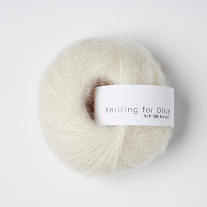 Knitting For Olive Soft Silk Mohair 25g in shade Cream from UK yarn shop The Knit Lounge.