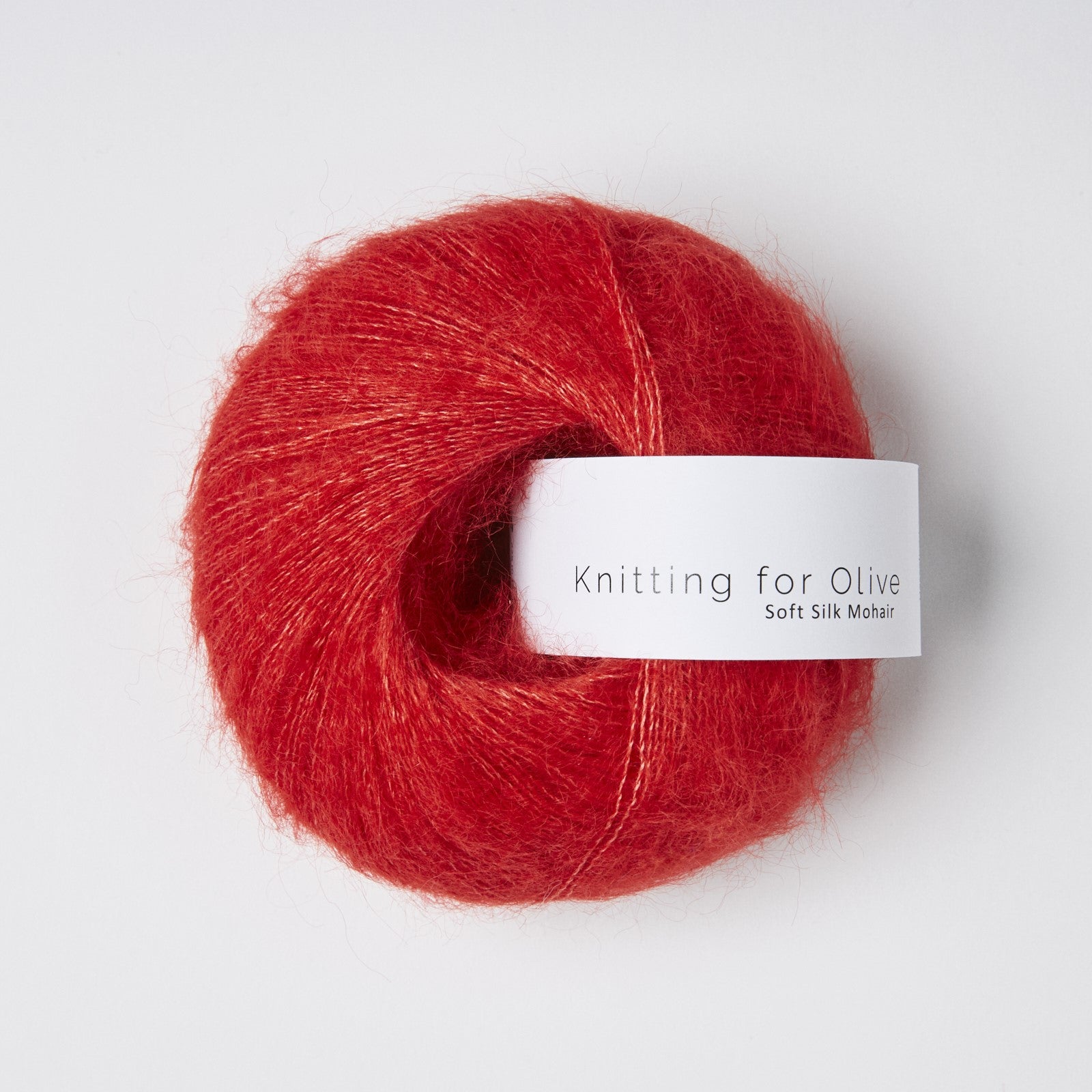 Knitting For Olive Soft Silk Mohair 25g in shade Red Current from UK yarn shop The Knit Lounge.