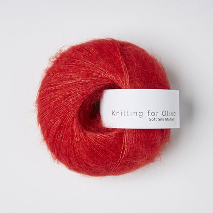 Knitting For Olive Soft Silk Mohair 25g in shade Red Current from UK yarn shop The Knit Lounge.