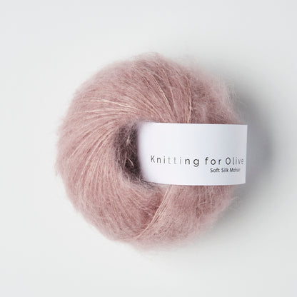 Knitting For Olive Soft Silk Mohair 25g in shade Dusty Rose from UK yarn shop The Knit Lounge.
