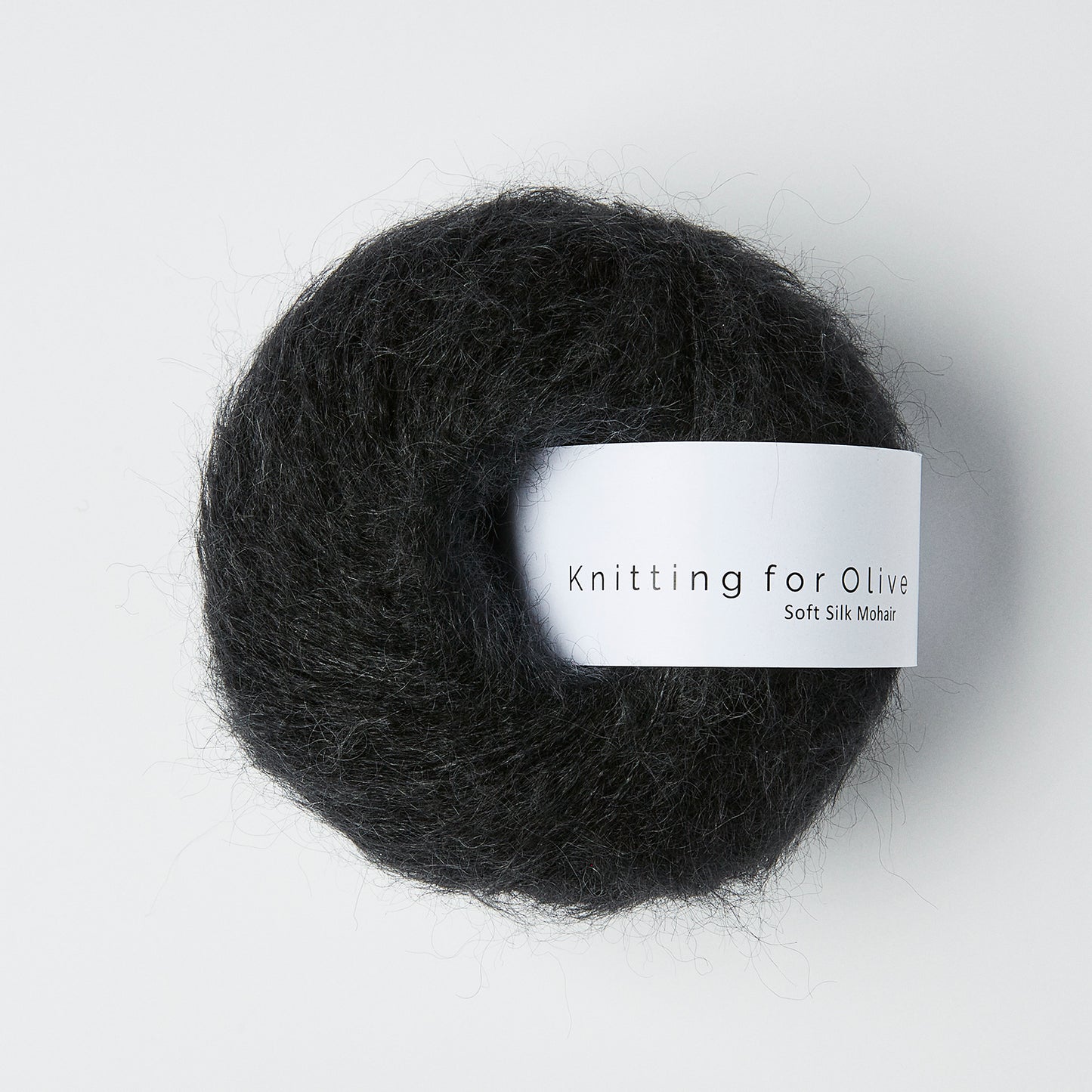 Knitting For Olive Soft Silk Mohair 25g in shade Licorice from UK yarn shop The Knit Lounge.