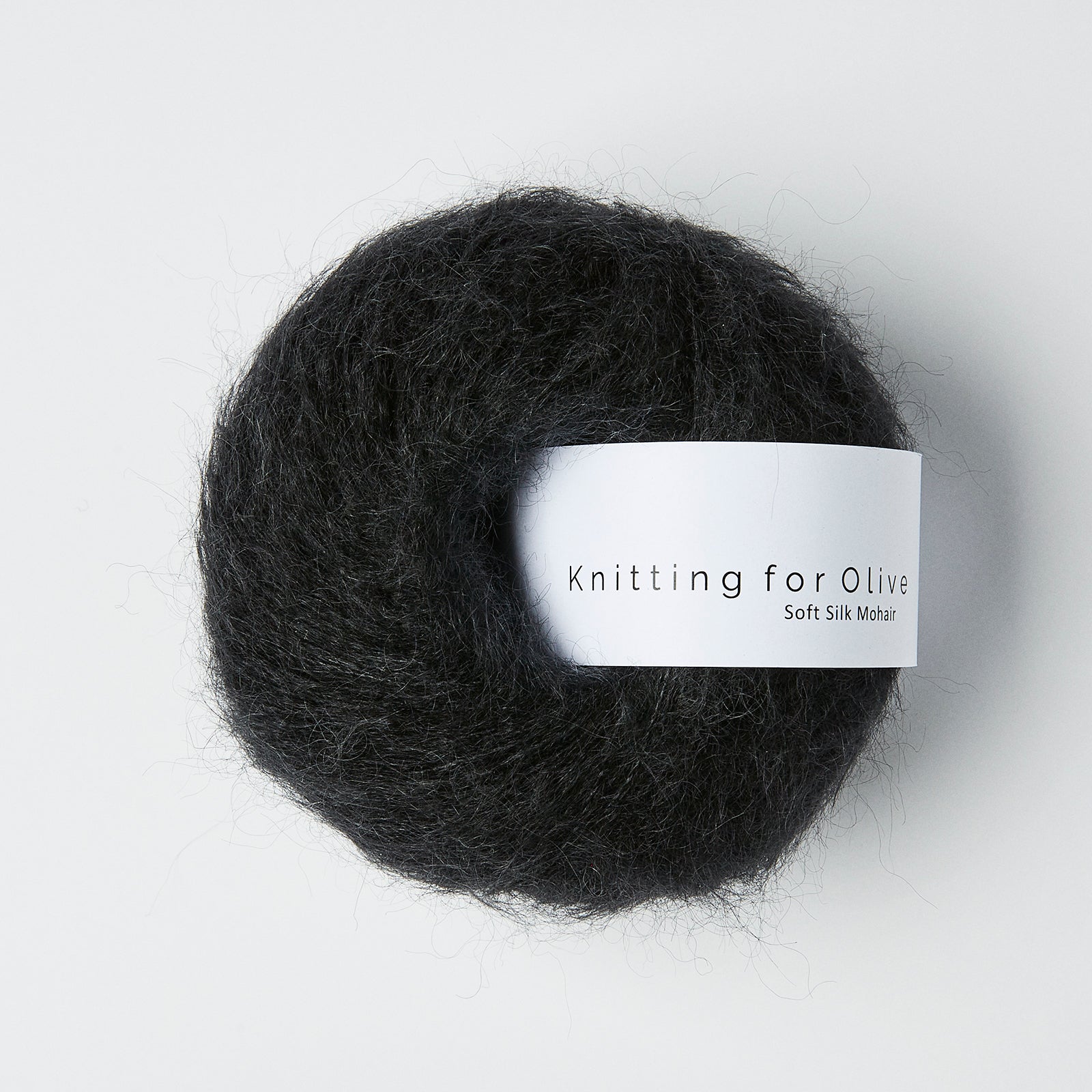 Knitting For Olive Soft Silk Mohair 25g in shade Licorice from UK yarn shop The Knit Lounge.