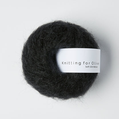 Knitting For Olive Soft Silk Mohair 25g in shade Licorice from UK yarn shop The Knit Lounge.