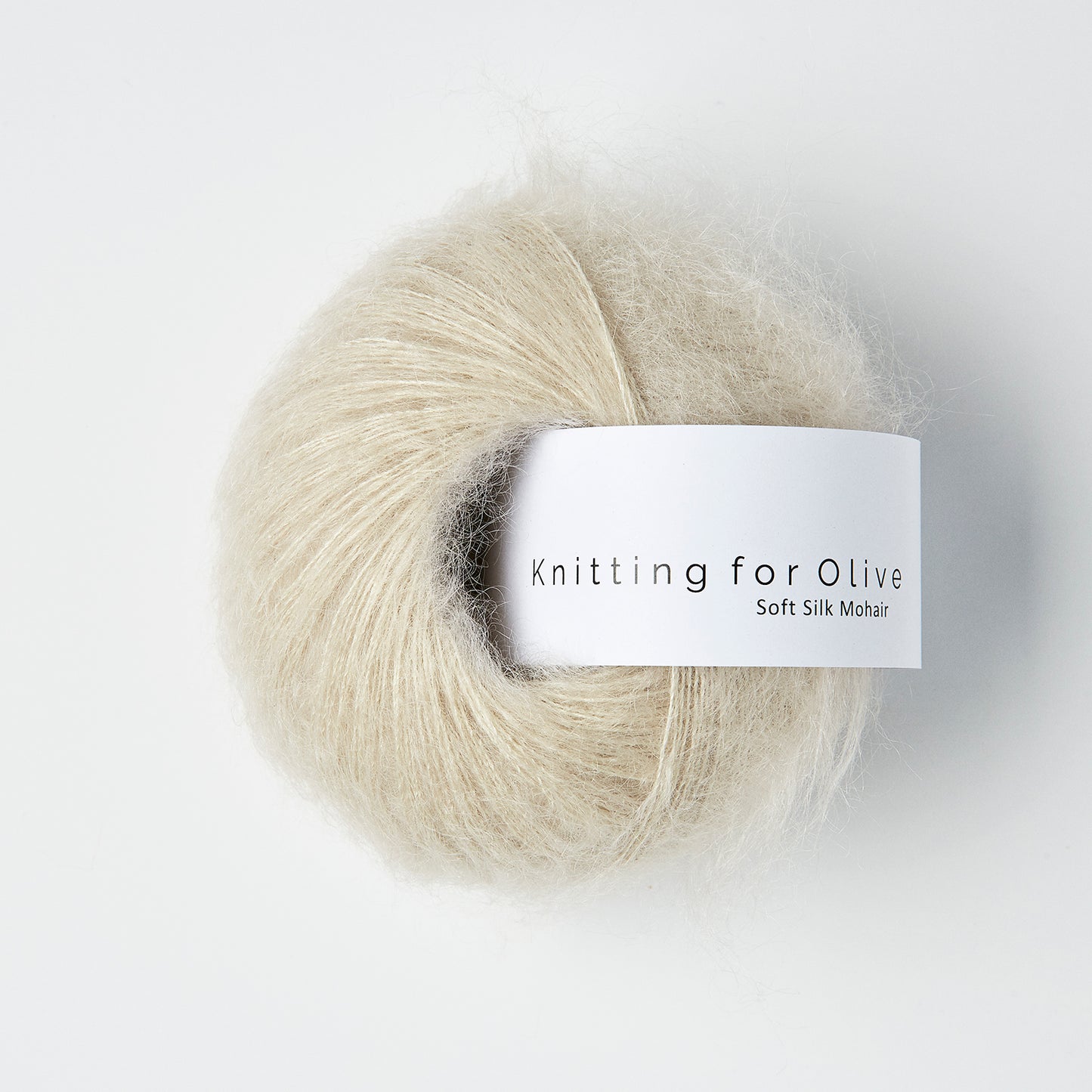 Knitting For Olive Soft Silk Mohair 25g in shade Marzipan from UK yarn shop The Knit Lounge.