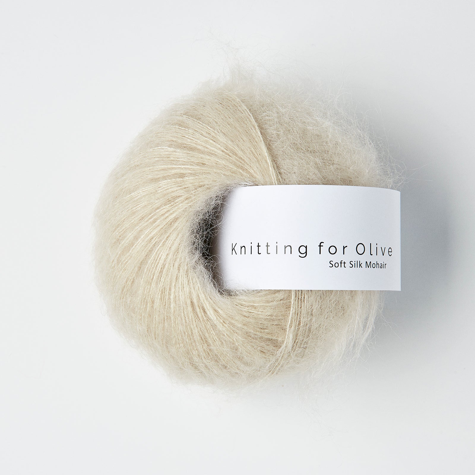 Knitting For Olive Soft Silk Mohair 25g in shade Marzipan from UK yarn shop The Knit Lounge.