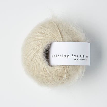 Knitting For Olive Soft Silk Mohair 25g in shade Marzipan from UK yarn shop The Knit Lounge.