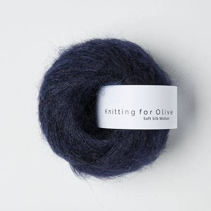 Knitting For Olive Soft Silk Mohair 25g in shade Navy Blue from UK yarn shop The Knit Lounge.