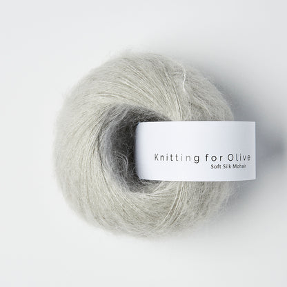 Knitting For Olive Soft Silk Mohair 25g in shade Pearl Gray from UK yarn shop The Knit Lounge.