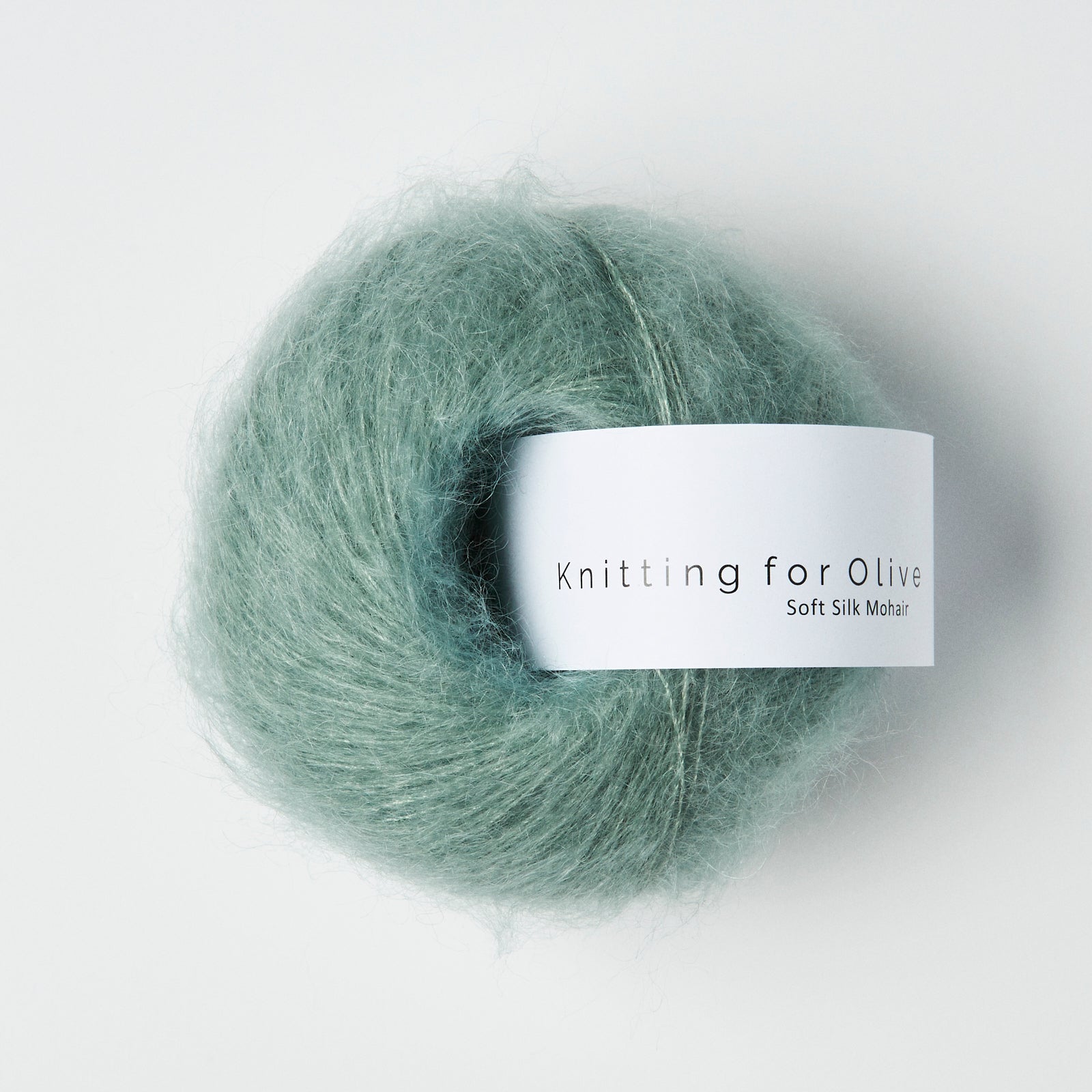 Knitting For Olive Soft Silk Mohair 25g in shade Dusty Aqua from UK yarn shop The Knit Lounge.
