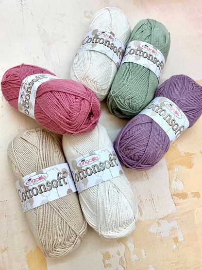 Cottonsoft DK by King Cole is available in many shades from The Knit Lounge UK yarn shop.