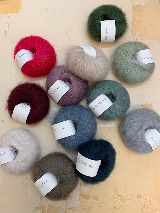 Knitting For Olive Soft Silk Mohair 25g available from UK yarn shop The Knit Lounge.