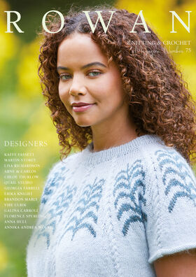 Rowan Magazine 75 is available to purchase from The Knit Lounge UK knit shop