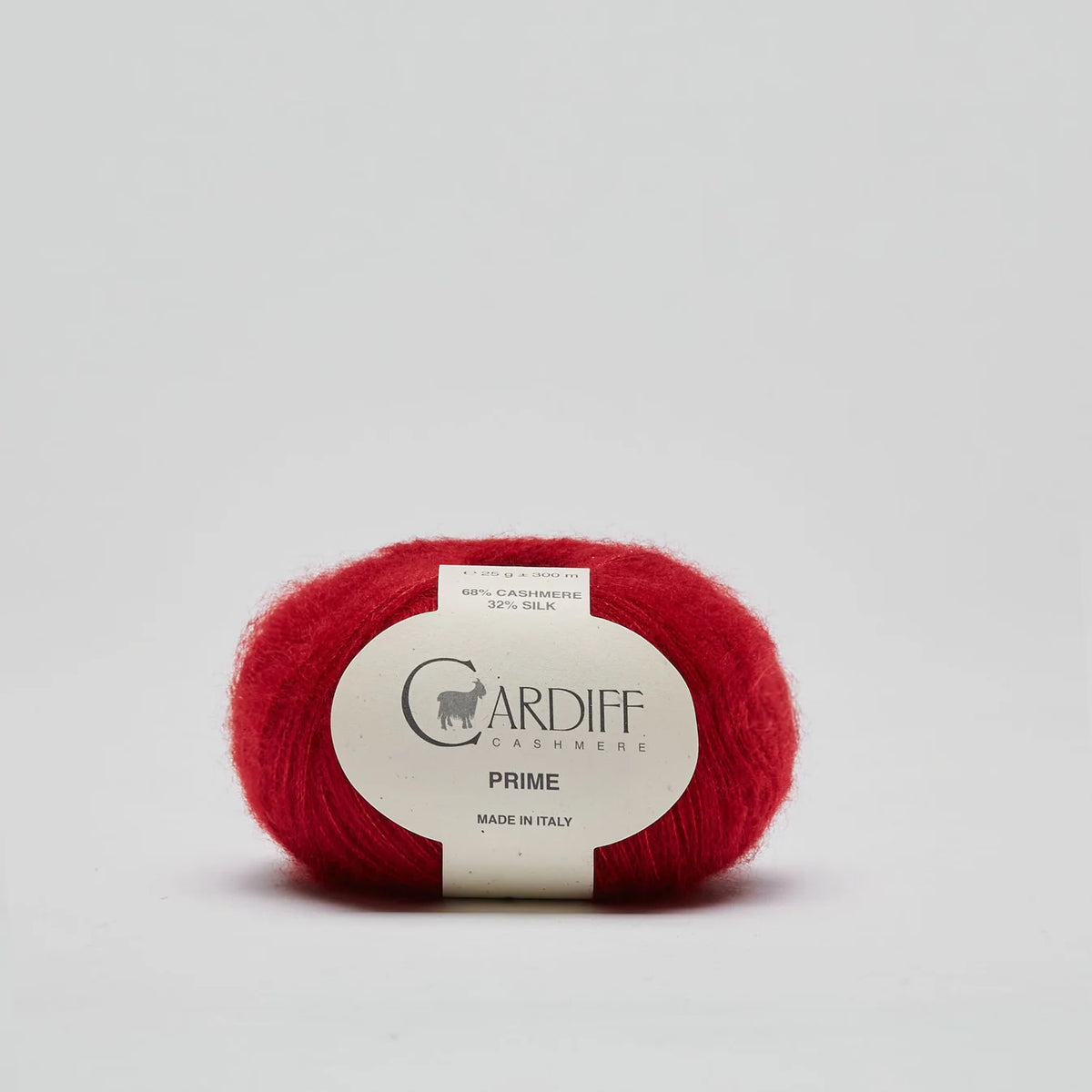 Cardiff Cashmere Prime cashmere & silk yarn in shade Scarlatta 162 available at The Knit Lounge UK yarn shop.