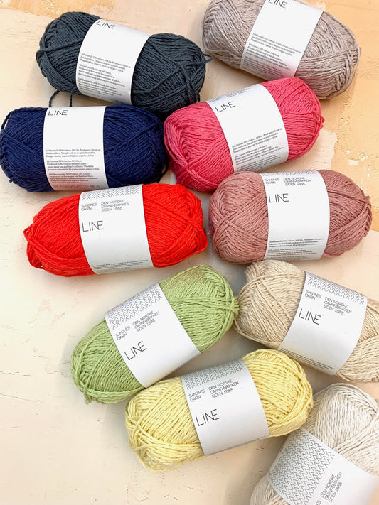 Line by Sandnes Garn is available in a wide range of shades at UK Yarn shop The Knit Lounge.