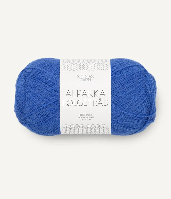 Sandnes Garn Alpakka Folgetrad in shade 5845 Dazzling Blue. Available at The Knit Lounge UK yarn shop.
