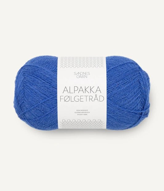 Sandnes Garn Alpakka Folgetrad in shade 5845 Dazzling Blue. Available at The Knit Lounge UK yarn shop.