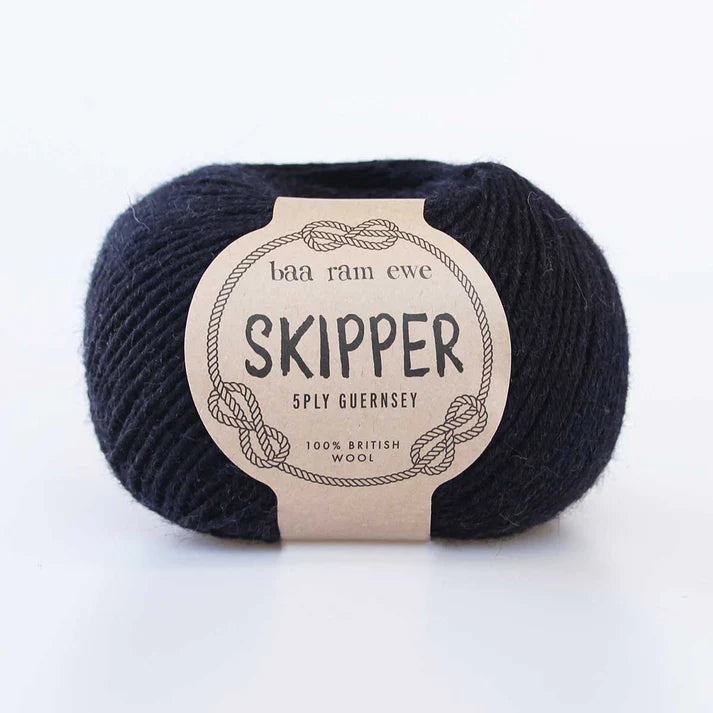 Baa Ram Ewe Skipper 5plyin 101 Portland Navy Guernsey from The Knit Lounge.