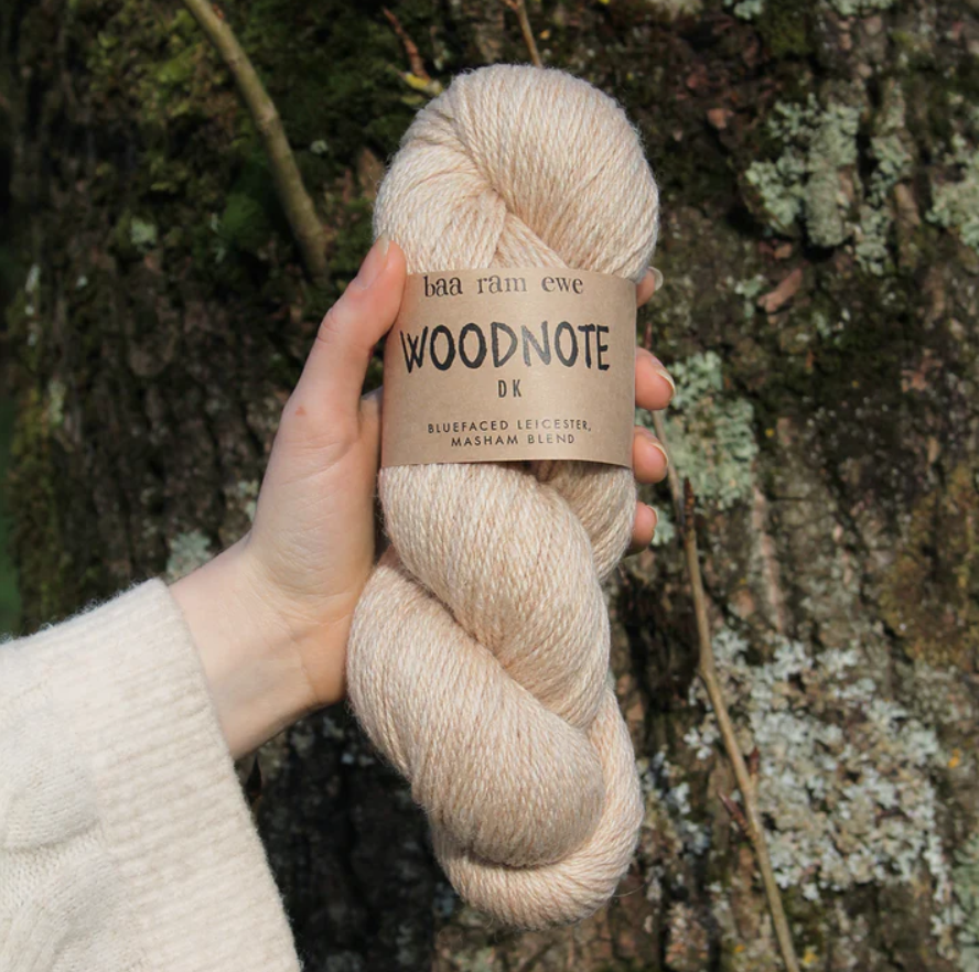 Baa Ram Ewe Woodnote DK 100g is available to purchase from The Knit Lounge UK knit shop