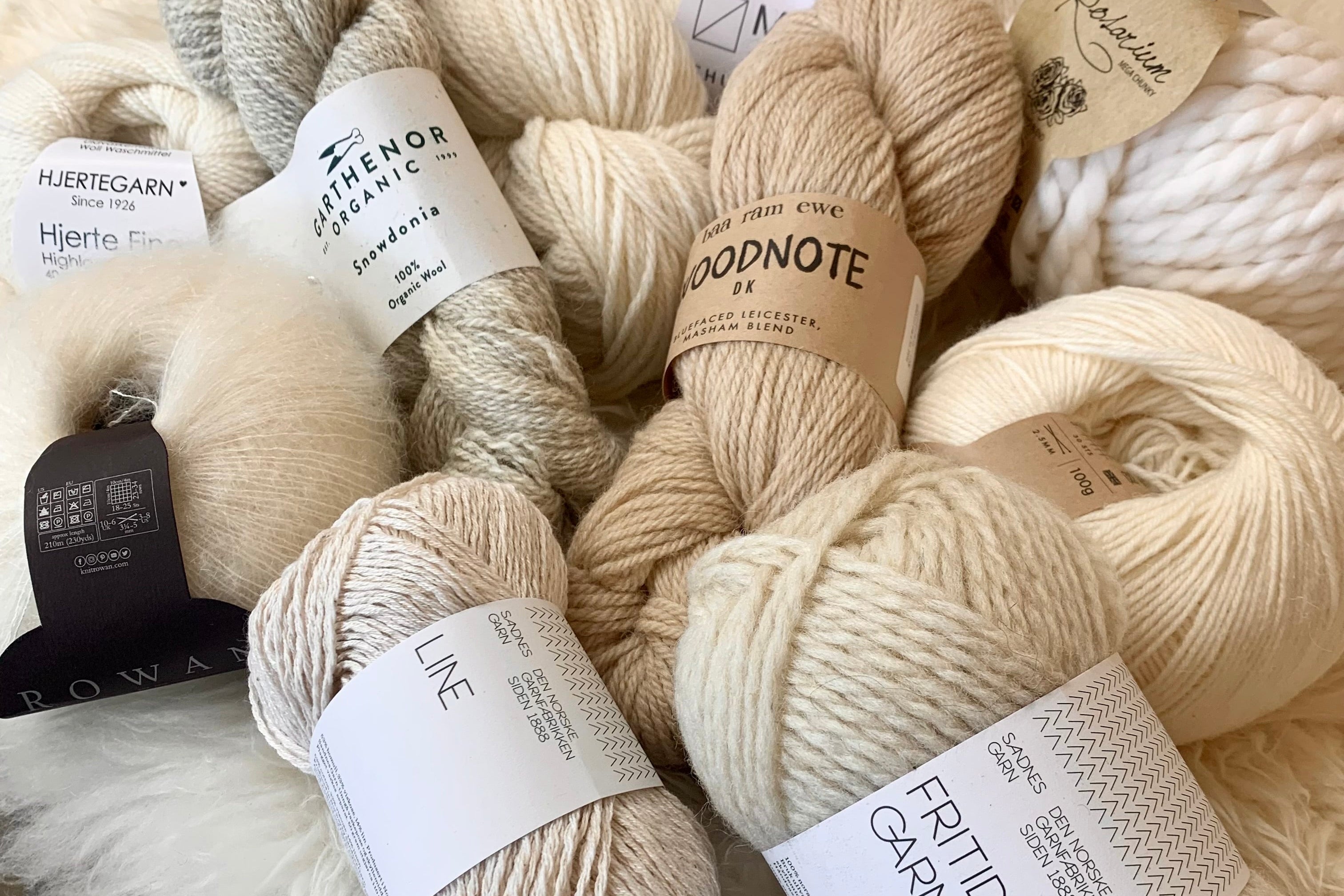 Natural fibre and luxury yarn brands available at The Knit Lounge UK yarn shop.