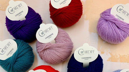 Cardiff Cashmere Classic DK yarn available from UK yarn shop The Knit Lounge.