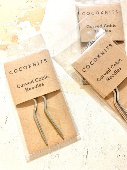 Cocoknits curved cable needles set of 2 available at The Knit Lounge UK yarn shop.