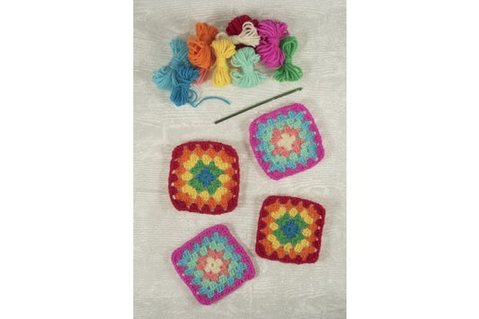 My First Crochet Kit - Bright Granny Squares