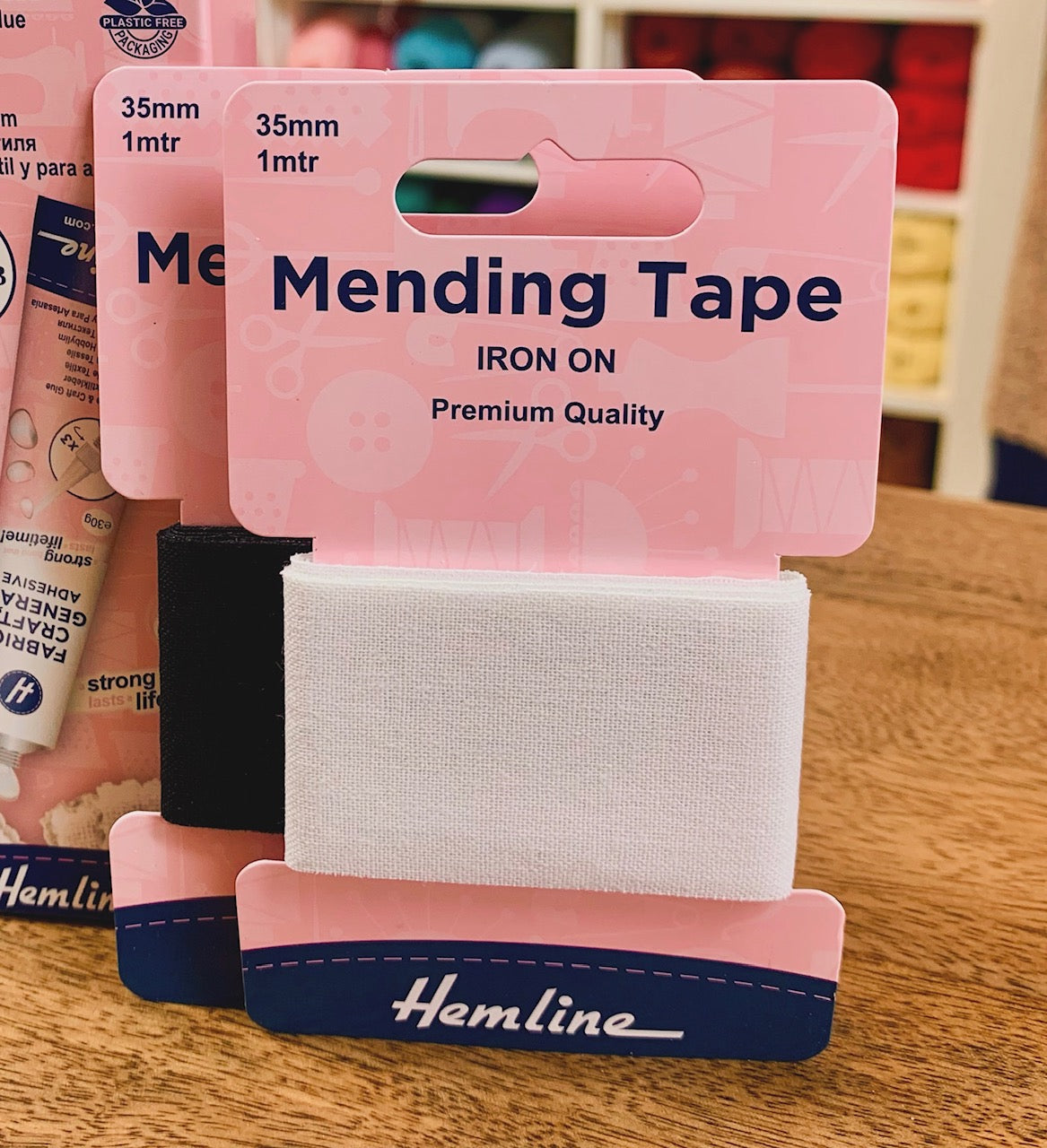 Hemline Iron on Mending Tape 1m is available to purchase from The Knit Lounge UK knit shop